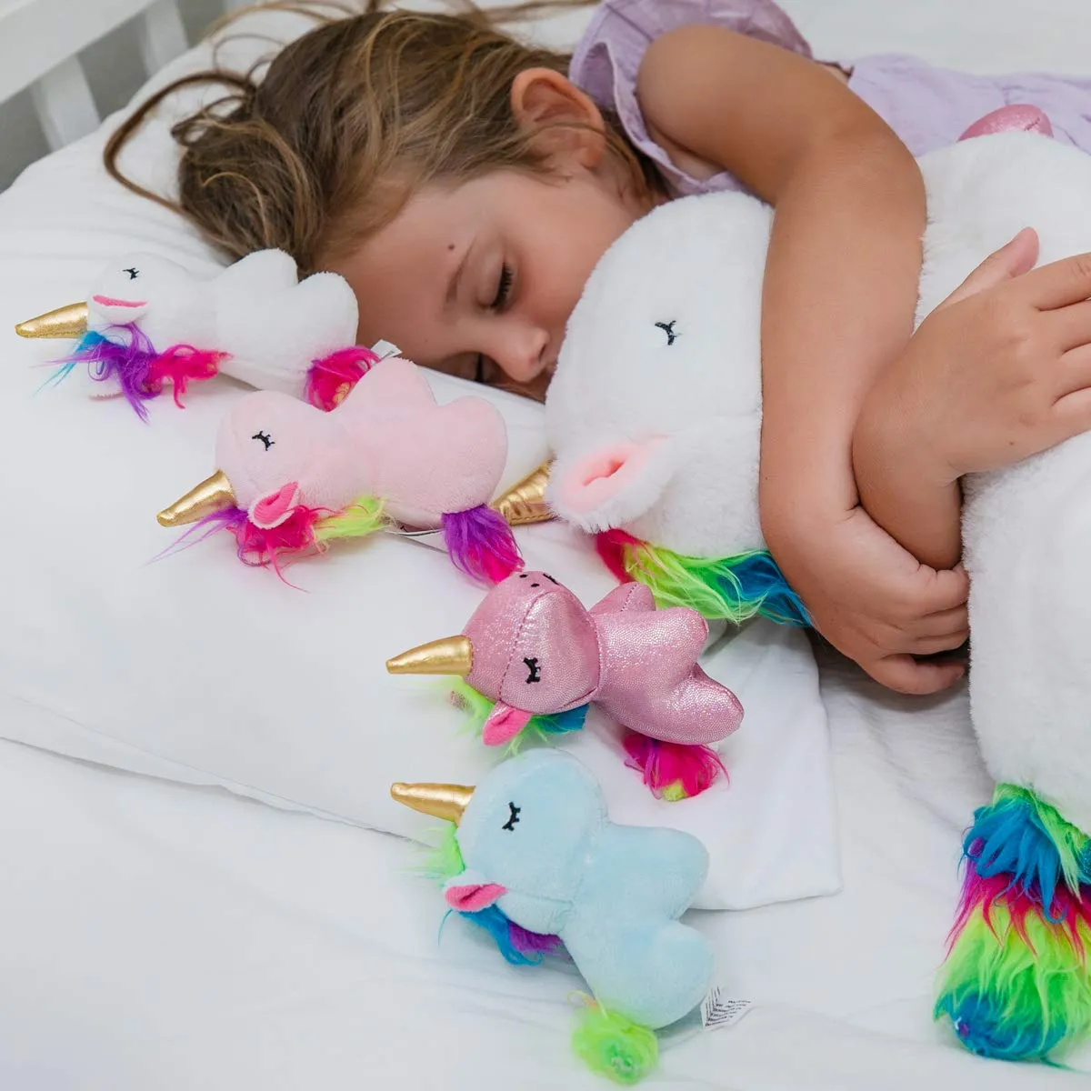 Unicorn Stuffed Animals for Girls Ages 3 4 5 6 7 8 Years; Stuffed Mommy Unicorn with 4