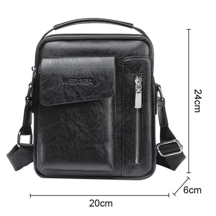 Universal Fashion Casual Men Shoulder Messenger Bag Handbag, Size: L (24cm x 20cm x 6cm)(Black)