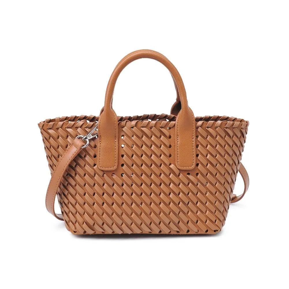 Urban Expressions | It Girl Woven Leather Crossbody Tote