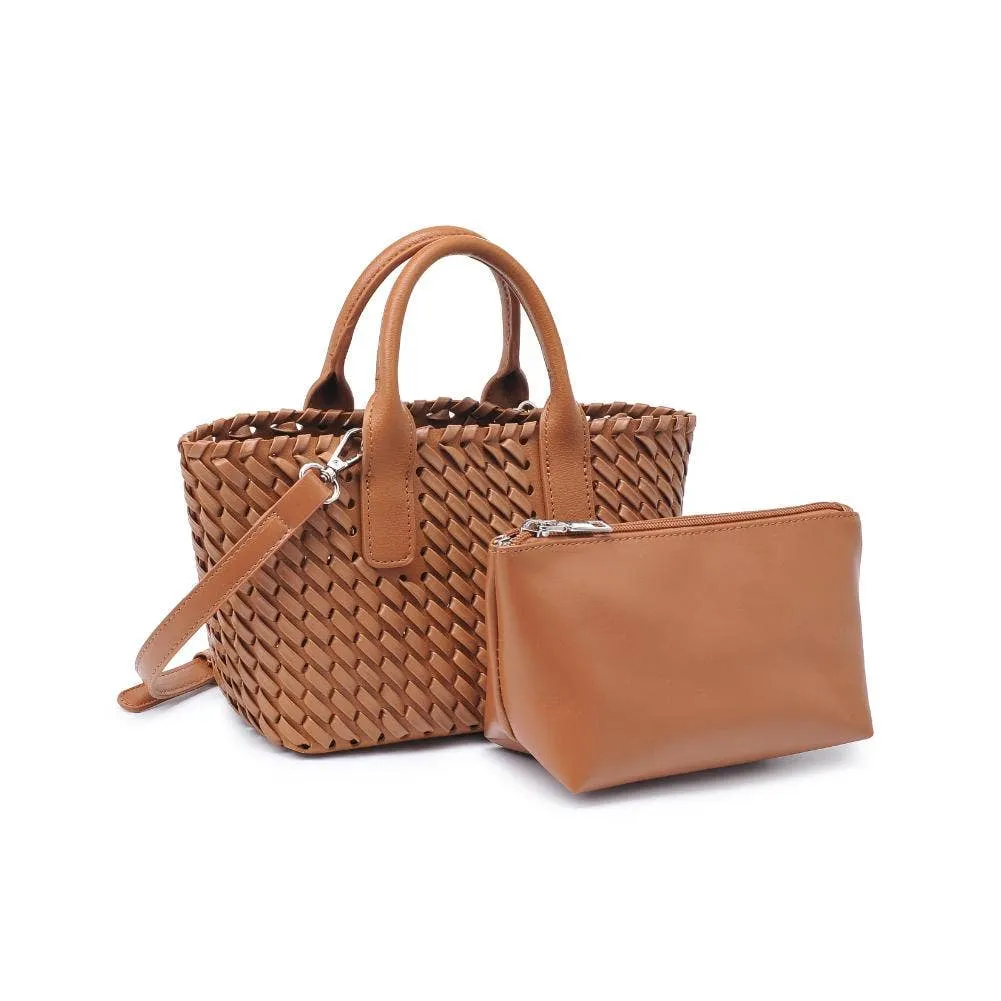 Urban Expressions | It Girl Woven Leather Crossbody Tote