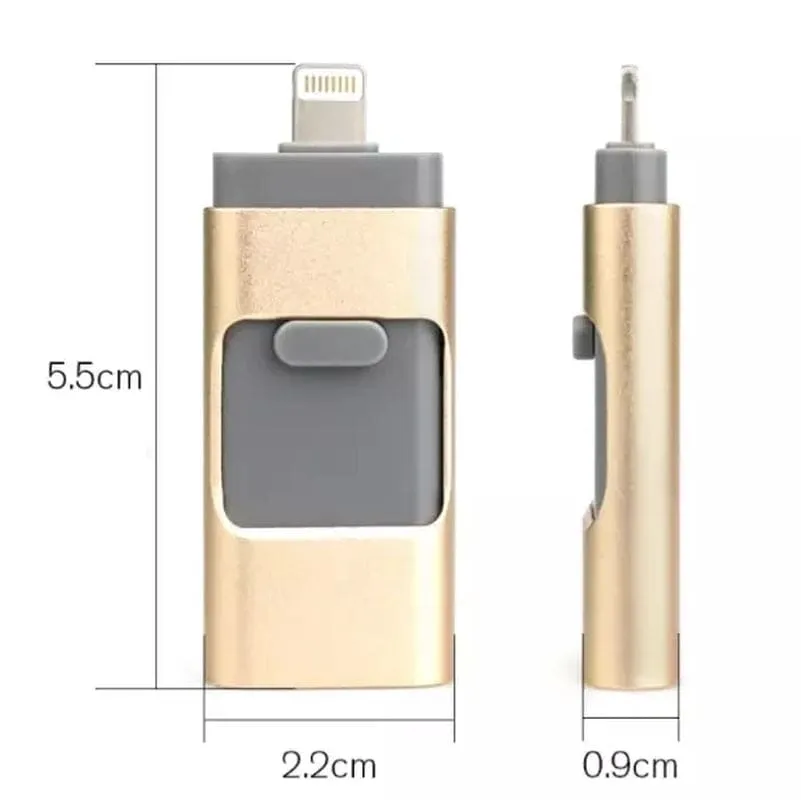 USB Flash Drives Compatible Iphone/Ios/Apple/Ipad/Android & PC 128GB [3-In-1] Lightning OTG Jump Drive 3.0 USB Memory Stick