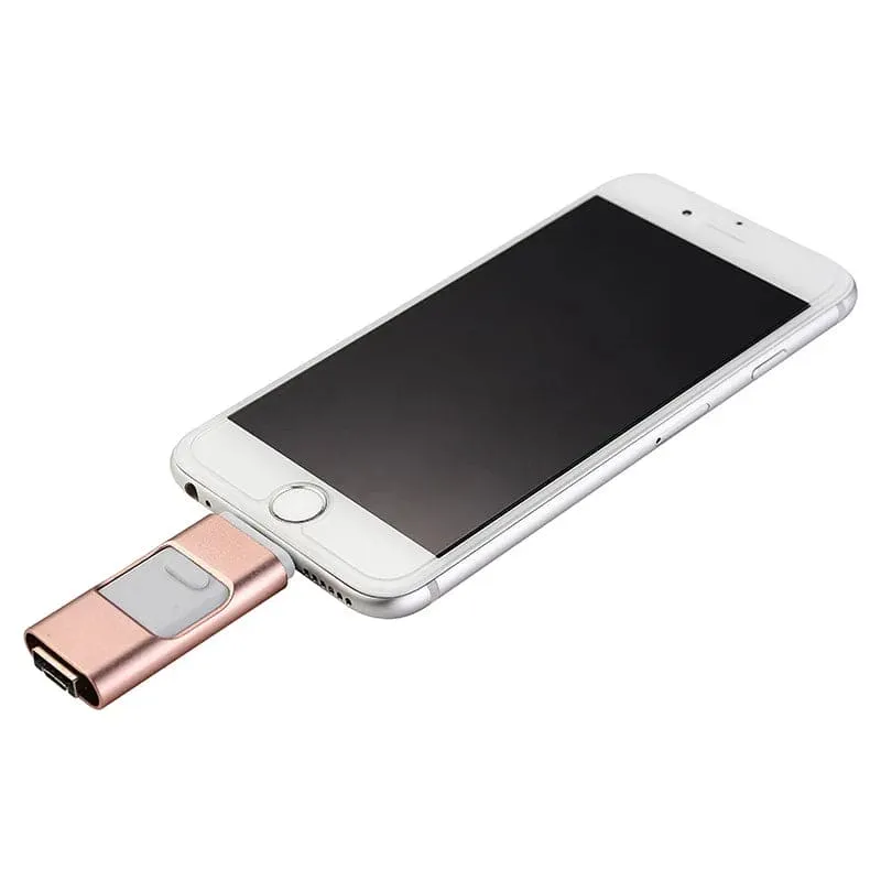 USB Flash Drives Compatible Iphone/Ios/Apple/Ipad/Android & PC 128GB [3-In-1] Lightning OTG Jump Drive 3.0 USB Memory Stick