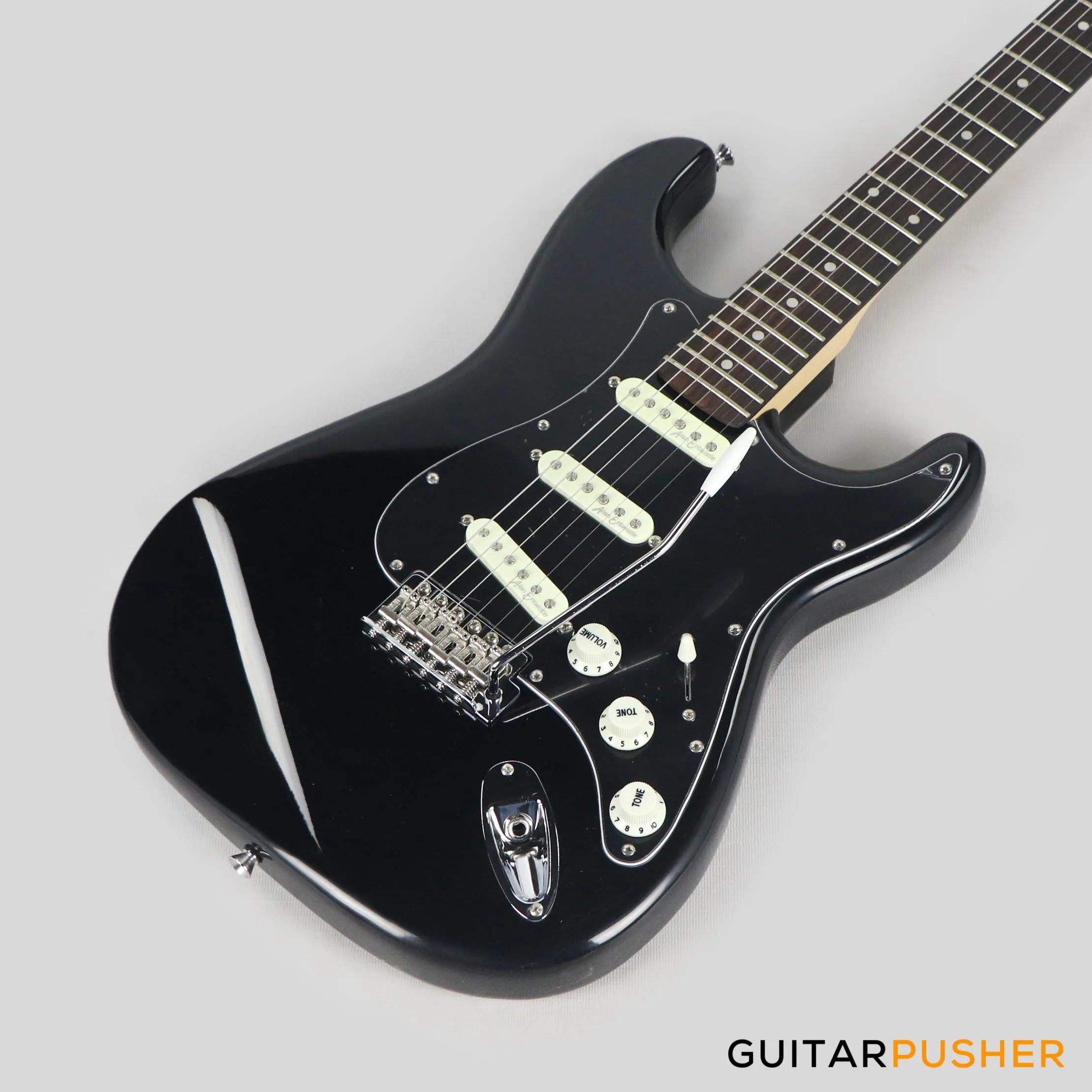 Vintage Coaster Series V60 S-Style Electric Guitar w/ Kinsman 10-Watt Amplifier, Gig Bag, & Accessories - Boulevard Black