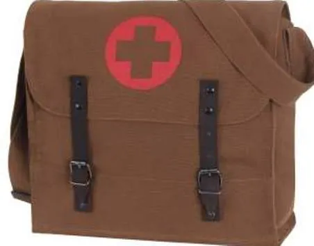 Vintage Medic Bag with Red Cross