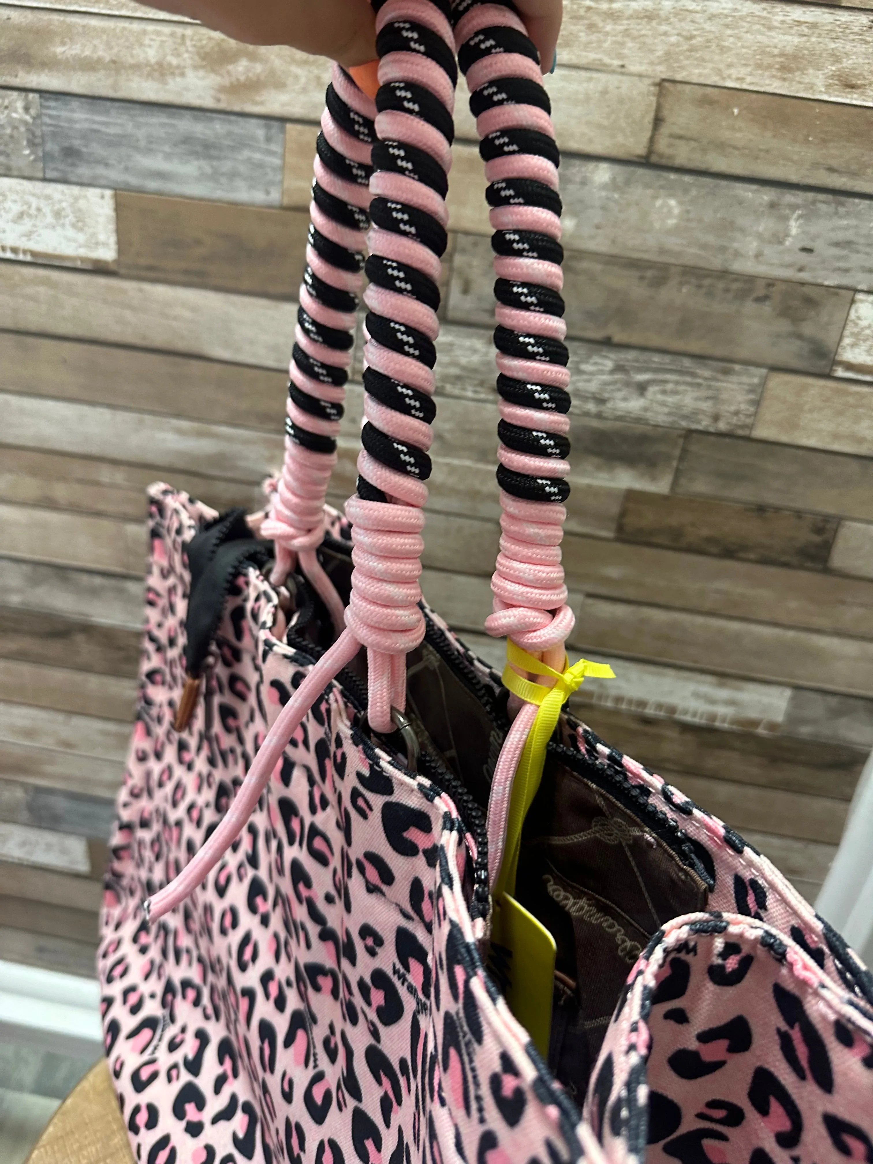 Wrangler Pink Leopard Print Tote Bag