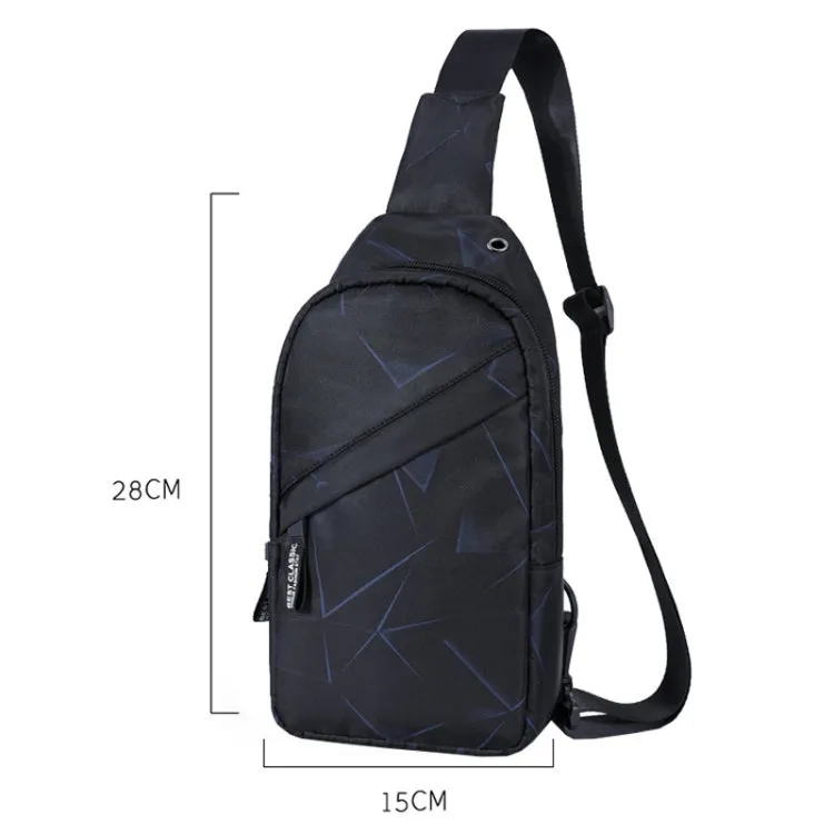 XQB990 Men Chest Bag Messenger Bag Oxford Cloth Sports Bag, Color: Line Black