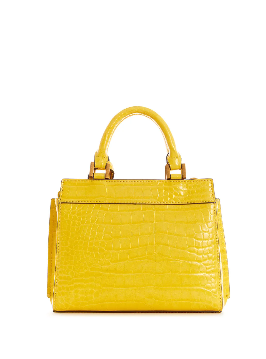 Yellow Katey Croc Mini Satchel Bag